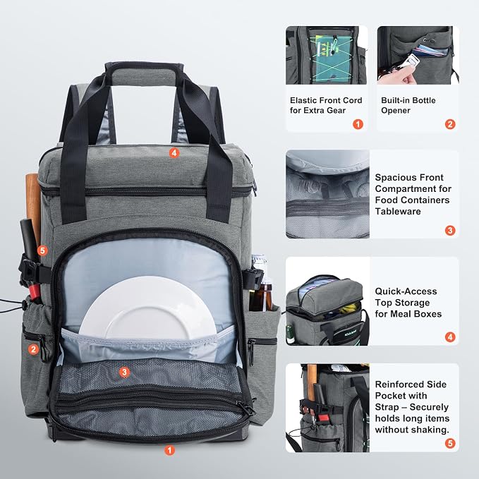 Backpack Coolers Insulated Leak Proof 38cans Soft Insulated Cooler Backpack for Women Men 12 Hours Cooling for Camping Hiking Beach Picnic