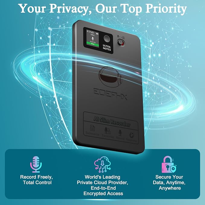 AI Voice Recorder, Transcribe & Summarize with Deep AI Analysis, Support 152 Languages, App Control, AI Noise Cancellation, Upgraded Built-in MagSafe, 64GB Audio Recorder for Meetings, Lectures, Call