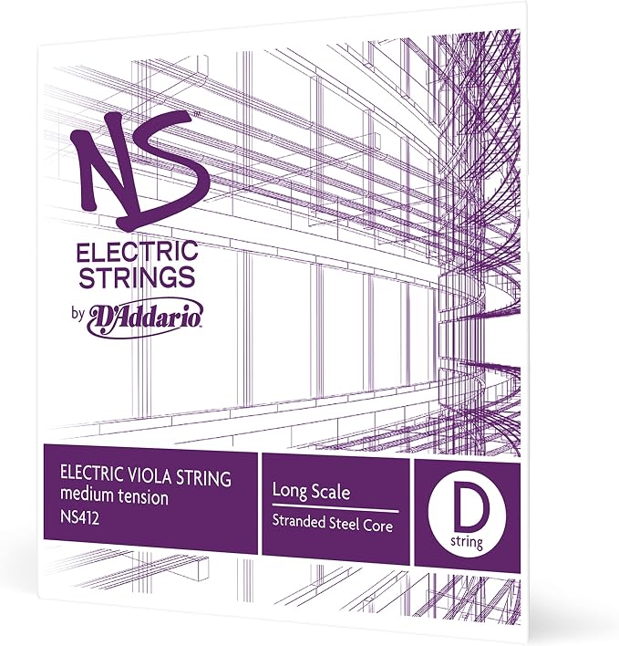 D'Addario NS Electric Viola Single D String, Long Scale, Medium Tension