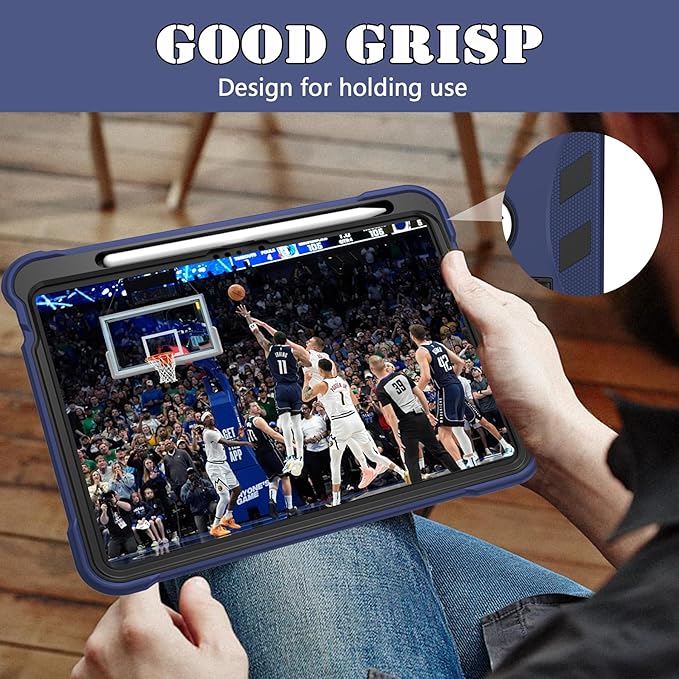 Rantice Case for iPad (A16) 11th Generation 11 Inch 2025 / iPad 10th Generation 10.9 Inch, Heavy Duty Military Grade Shockproof Protective i Pad Case with Kickstand & Pencil Holder, DarkBlue+Black