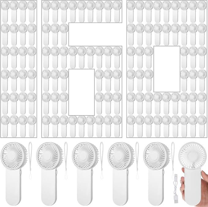 Sumind 160 Pcs Small Personal Portable Fan Mini Handheld Bulk 1 Speed Electric Cute Battery Powered for Neck Lash Makeup Women Men Travel Camping Indoor Outdoor Summer (White)