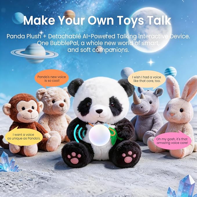 AI toys for kids, Interactive ai companion kids plush panda, Designed specifically for kid's development, No screen educational toys, Smart ai stuffed animal for 3+Kids, 2026 emotional support gifts