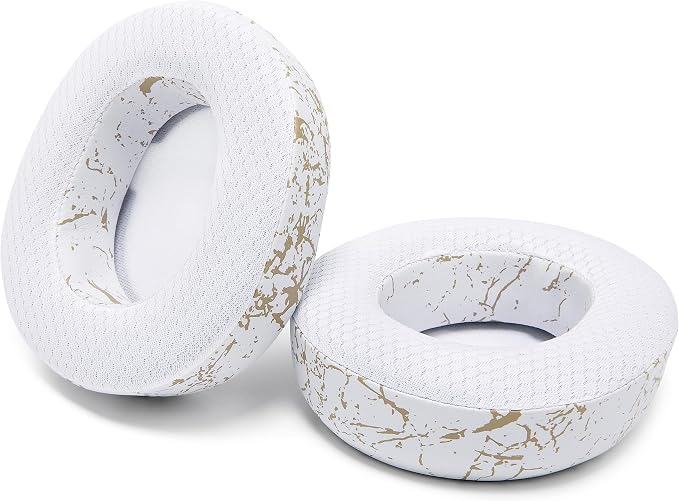 WC Freeze Nova Pro Wireless - Cooling Gel Earpads for Arctis Nova Pro Wireless, Nova Elite & Nova Pro Omni (Doesn’t Fit Other Models), by Wicked Cushions, Extra Thick & Comfortable | Gold Marble