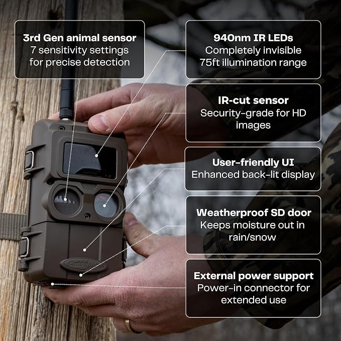 Cuddeback CuddeLink Black Flash LL-3A (L Series) Cellular Trail Camera, with no-Glow Illumination, Fast ¼ Sec Trigger, 940nm IR LED, for Hunting, Backyard Wildlife & Outdoor Game Monitoring