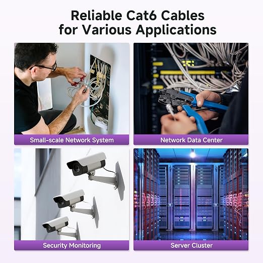 Cable Matters [UL Listed] 10Gbps in-Wall (CM) Rated 23AWG Bare Copper Cat 6 Cable - 1000ft, Solid, UTP Cat6 Bulk Ethernet Cable, Cat6 Ethernet Cord, Purple