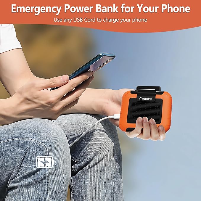 Portable Waist Fan - 6000mAh Battery, 3 Speeds, Strong Airflow, Up to 16 Hours Working Time, Portable Hands-Free Cooling Belt Clip Fan for Construction Workers, Couriers, and Campers