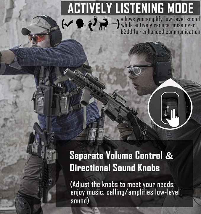 PROHEAR Ear Protection Safety Earmuffs for Shooting Noise Reduction Slim Hearing Protector