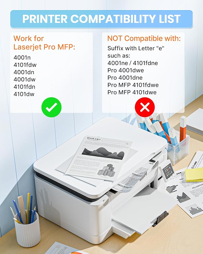 E-Z Ink 148A Toner Cartridge 4001n 4101fdw (with Chip) Replacement for HP 148A Toner Cartridge W1480A 148X W1480X to Use with HP LaserJet Pro 4001n 4101fdw 4001dn 4001dw 4101fdn 4101dw Printer(2Pack)