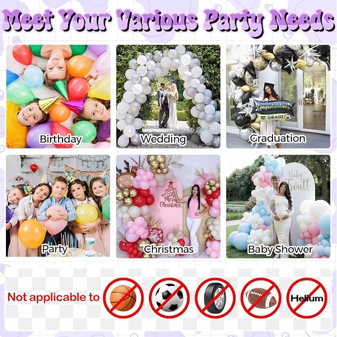 Togvu Balloon Pump Electric, Portable Balloons Inflator Air Pump with 2 Nozzles, Small Balloon Blower Machine 600W for Latex Garland Arch and Foil Balloons