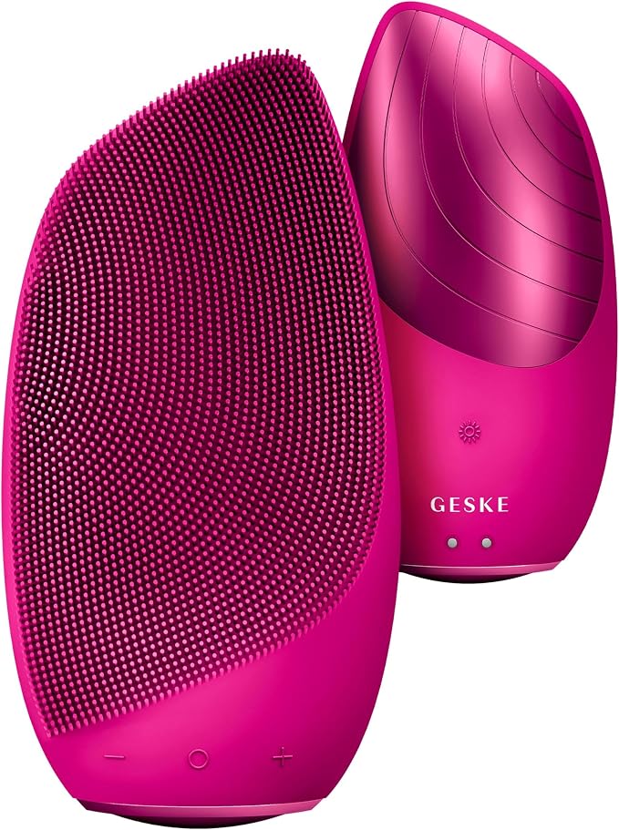 GESKE SmartAppGuided Sonic Thermo Facial Brush | 6 in 1 | Skin Cleansing | Cleansing Brush with Thermal Function | Electric Facial Massager