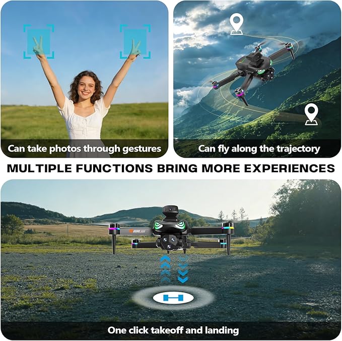Drone with camera for adults, screen on controller, drone with obstacle avoidance, 2 Batteries, Optical Flow Positioning, One-Touch Takeoff/Landing, drone with camera for kids, toys for boys
