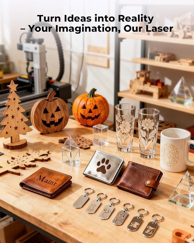 ACMER S1 Laser Engraver 3500mW, Compact Desktop Engraving & Cutting Machine for DIY Crafts, Small Business & Makers, 130×130mm Work Area, 0.04mm Laser Spot Engraving Machines & Tools