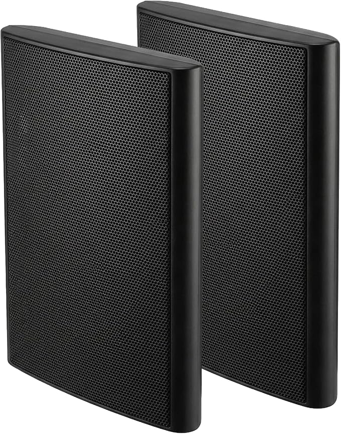 STUDIOFINIX Ultra Slim 5.25 Inch 240W Wall Mount Speakers, 8 Ohm Passive Home Theater Indoor Speakers for Bedroom, Kitchen, Living Room,Black(Pair)