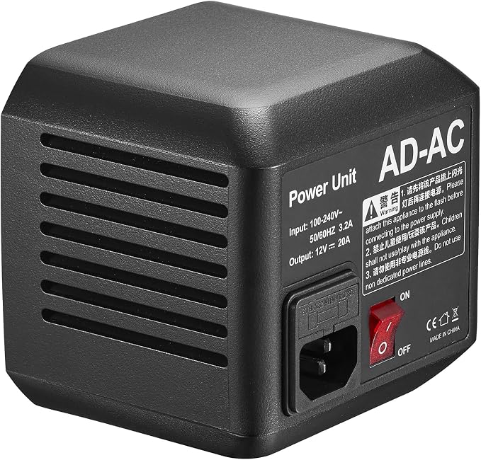 Godox AD-AC Power Unit for AD600/ AD600M/ AD600B/ AD600BM/ AD600BM II Flash, AC Power Adapter for Godox AD600BM II