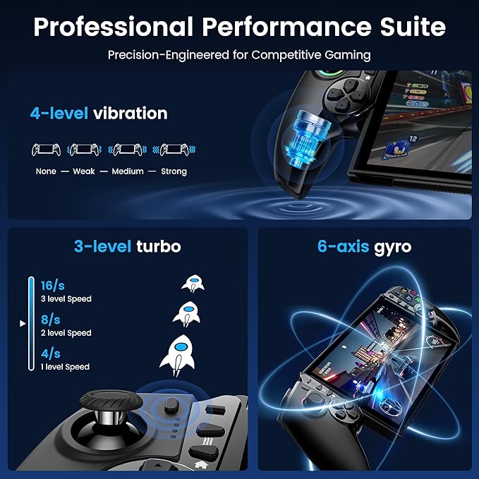 KICKDOT JC500 Nintendo Switch 2 Joypad Controller | Wireless Gamepad with Hall Effect Joysticks, Built-in Kickstand, Ergonomic Grip | No Drift, Turbo, Programmable Back Buttons