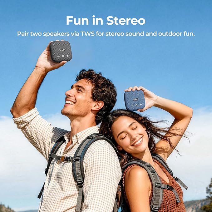 Tribit StormBox Micro 2 Wireless Portable Speaker: 10W Loud Deep Bass Sound, IP67 Waterproof Bike Speaker with Bluetooth 5.3, 12H Playtime, TWS Pairing for Camping Travel Hiking