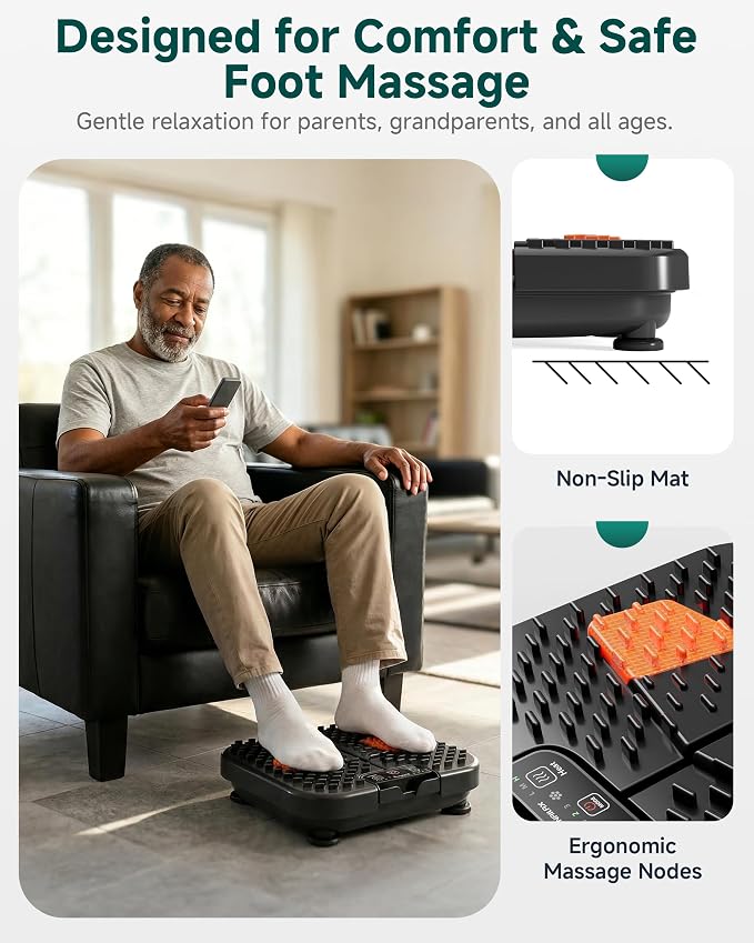 Snailax Foot Massager with Heat & Remote Control, Vibration Feet Massager for Relaxing Foot Massage at Home, Fathers Day Gift for Dad Men