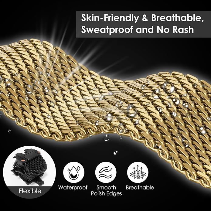 WINGLE Milanese Loop for Apple Watch Band Ultra 3/2/1 Band Ultra 49mm Series 11 10 46mm 45mm 44mm SE 3/2/1 Series 9 8 7 6 5 4 3 Men Women,Parachute-Style Buckle Stainless Steel Mesh Metal iWatch Bands