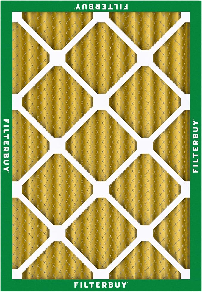 Filterbuy 14x20x2 Air Filter MERV 11 Superior Pet & Allergy Defense (3-Pack), Electrostatic Pleated HVAC AC Furnace Filters Replacement, Made in USA (Actual Size: 13.50 x 19.50 x 1.75)