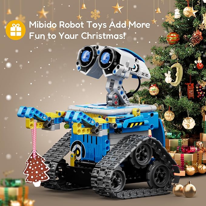 Mibido 5in1 Remote & App-Controlled Robot Dinosaur Building Kit, Educational STEM Projects Coding Set Christmas Birthday Creative Gifts for Kids Aged 6 7 8 9 10 11 12+