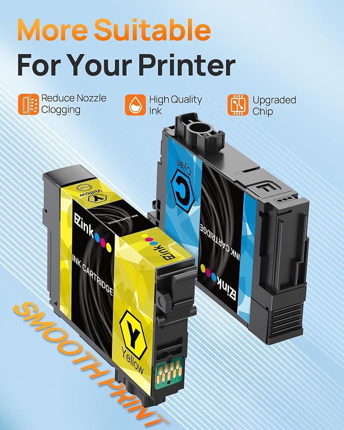 E-Z Ink Remanufactured Ink Cartridge Replacement for Epson 822XL Ink Cartridges Combo Pack for 822 Ink Cartridges for WF-3820 WF-3823 WF-4820 WF-4830 WF-4833 Printer (5Pack Black Cyan Magenta Yellow)