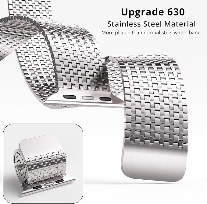 LULULOOK Milanese Mesh Loop Compatible with Apple Watch Band 49/46/45/44/42/41/40/38mm for Men Women, Stainless Steel Magnetic Buckle Strap for iWatch Ultra 3/2 Ultra Series 11 10 9 8 7 6 SE 5 4 3