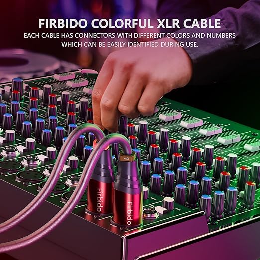 XLR Cable 10 FT 2 Pack, Balanced XLR Microphone Cable 3 Pin Mic Cable DMX Cable for Amplifier, Mixer, Shure SM/Shotguns Microphones, Speaker Systems