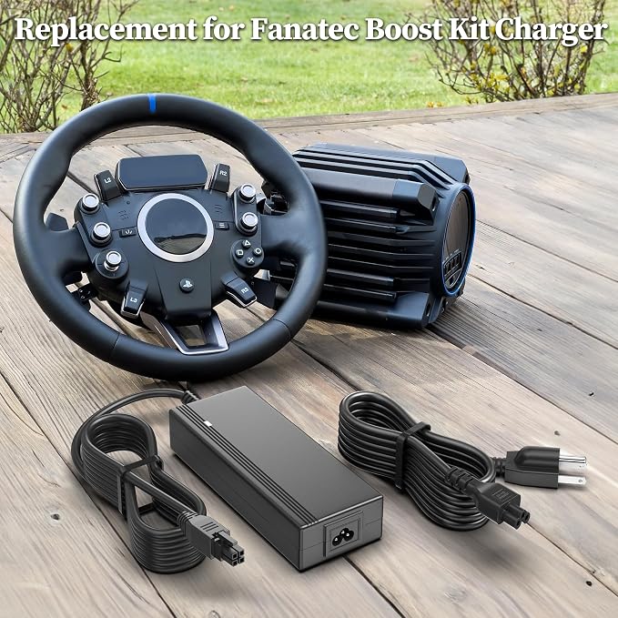 Power Cord for Fanatec Charger Replacement for Fanatec Boost Kit 180 (8NM) CSL DD/GT (Gran Turismo) DD Pro Power Supply for Endor6200-2400750P Endor6200-2400750-15C01 AC Adapter Cord 8FT