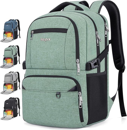 Insulated Lunch Backpack Fit 17" Laptop, Work Backpack with Lunch Box for Men & Women, Water Resistant College Computer Bag for Travel, Business, Hiking