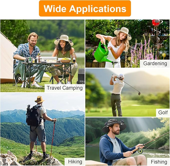 Solar Fan Hat Wide Brim Sun Hat with 2 Solar Fan, Solar Powered & USB Charging Hat Fishing Hat with Fan for Men