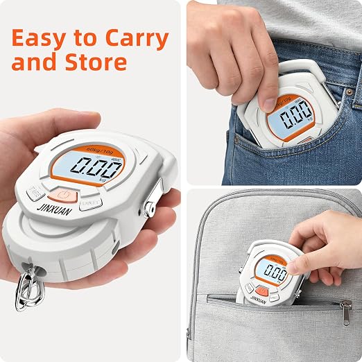 Fishing Scale 132lb/60kg Luggage Scale Digital Fish Scale with Backlit LCD Display, Fish Weight Scale Luggage Weight Scale Hanging Scale with 4 Units USB Cord, Fishing Accessories Fishing Gift