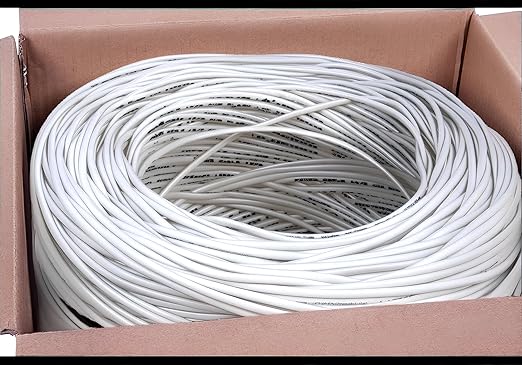 18-2 Gauge Low Voltage Stranded Cable Wire - 1000 ft, 18 AWG, PVC Jacket - for Security Systems, Alarm, Audio, Control, Intercom, and Speaker Applications (White, 18-2)