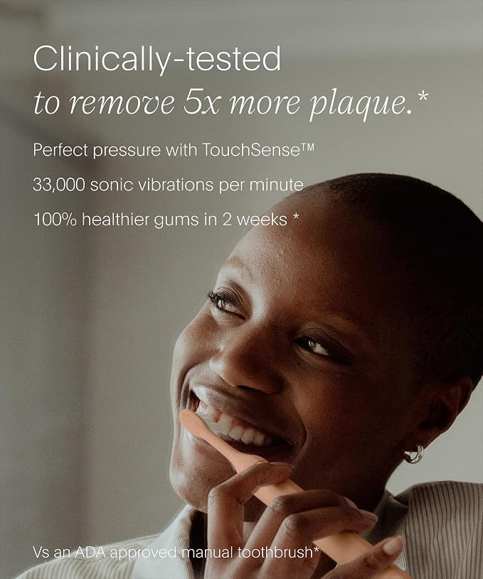 SURI 2.0 New Sonic Electric Toothbrush with Pressure Sensor | 1 Month+ Battery | Electric Toothbrush for Adults | Travel Toothbrushes | Tooth Brush | Pink