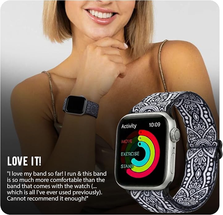 Braxley Bands for Apple Watches - Stretchy and Washable - Adjustable with Apple Watch Bands for Women & Men - Compatible with Apple Watch Series SE Ultra 9 8 7 6 5 4 3 2 1