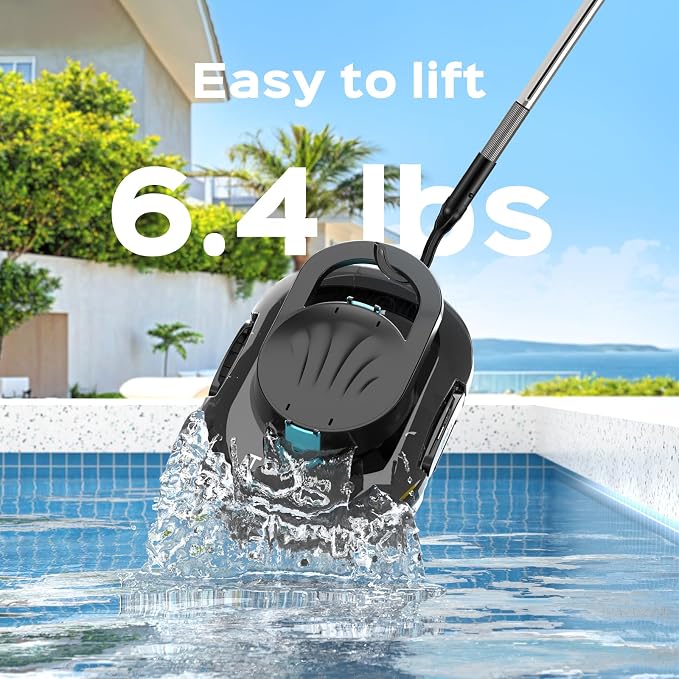 S1 Pro Automatic Pool Cleaner for Above Ground Swimming Pools, Dual-Motor,Cordless Pool Robot with 120-Min Runtime, Large Debris Capacity, Fast Recharge and Self-Parking Function(Mirror Black)
