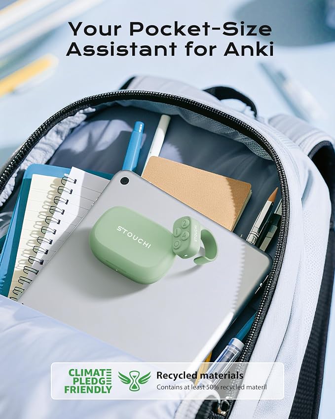 Stouchi 2.0 Remote for Anki, 2026 New [No Remap & No Add-on] Anki Remote Fast Pair Come with 140hr Charging Case Compatible with MacBook, Windows Laptop/PC, iPad, iPhone, iOS, Android Devices- Green