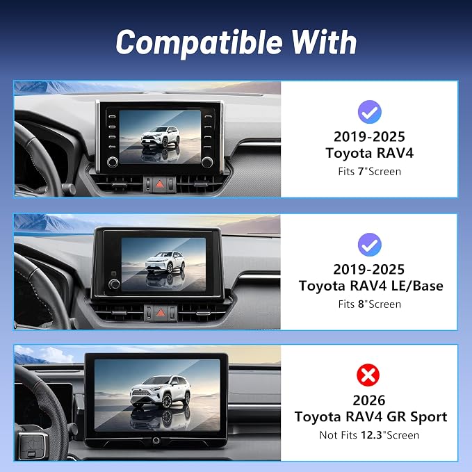 Car Phone Holder for Toyota RAV4 (2019-2024 2025,7/8inch),MagSafe Car Mount Charger,Magnetic Phone Holder,15W Wireless Charging,Screen Phone Holder,360° & Hands Free,2023 RAV-4 Interior Accessories