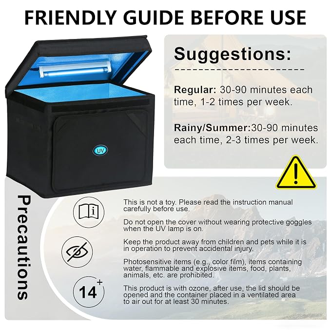 Large UV Sanitizer Box, 36L Portable Sanitizing and Cleaning Machine with 3-Level Timer, O-zone Foldable UV Cleaner Box for Household Use Like Phone, Towel, Key, Etc. with O-zone