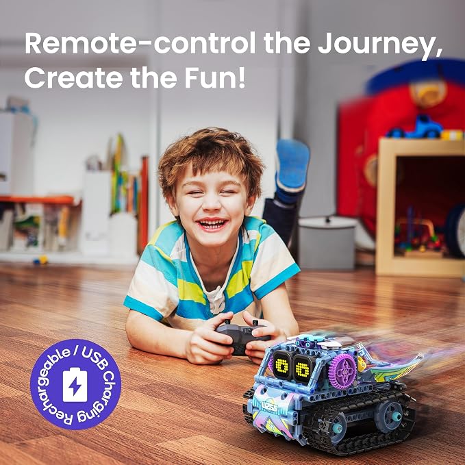 Sillbird Bundle - 2 Items Robot Building Kit with Remote Control Gifts for Kids Boys Ages 8-13, Coding Christmas STEM Robotic Technic Toys for Birthday, Build 5in1 Model