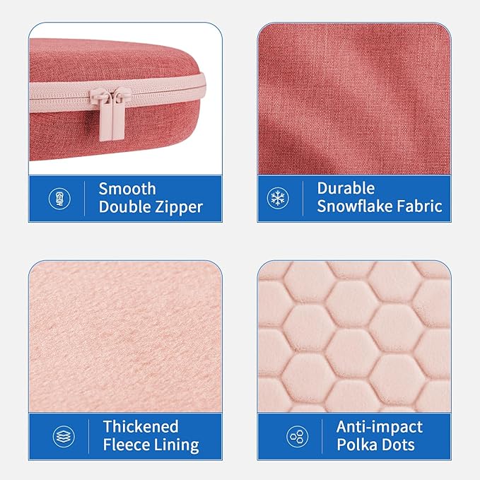Yinke Smart Case for Apple AirPods Max Supports Sleep Mode, Hard Organizer Portable Carry Travel Cover Storage Bag (Coral red)