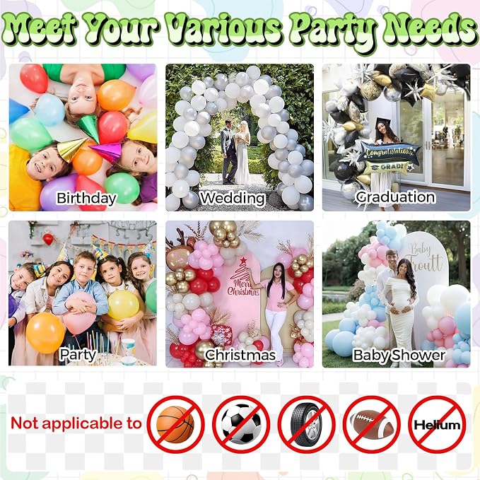 Togvu Balloon Pump Electric, Portable Balloons Inflator Air Pump with 2 Nozzles, Small Balloon Blower Machine 600W for Latex Garland Arch and Foil Balloons