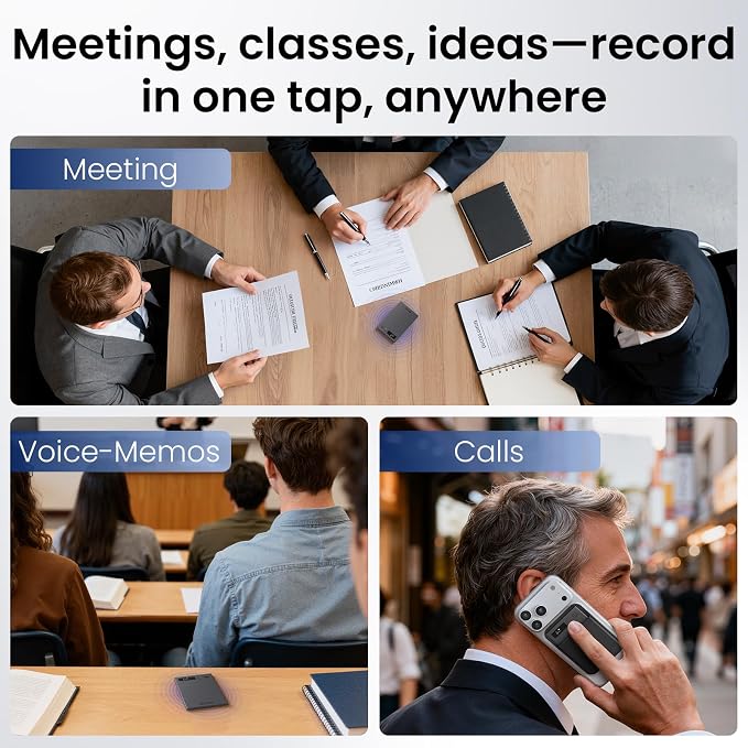 AI Voice Recorder, NEWYES Ailog Smart Digital Audio Recorder Meeting Card, Transcribe & Summarize, Translation, 64GB
