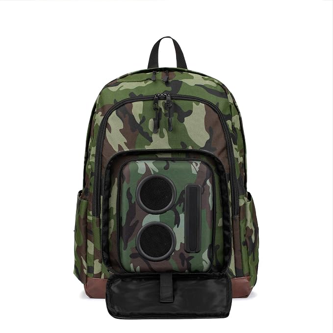 Super Real Bluetooth Speaker Backpack with 20-Watt Speakers & Subwoofer for Parties/Festivals/Beach/. Rechargeable, Works with iPhone & Android (Camouflage, Latest Premium Edition)