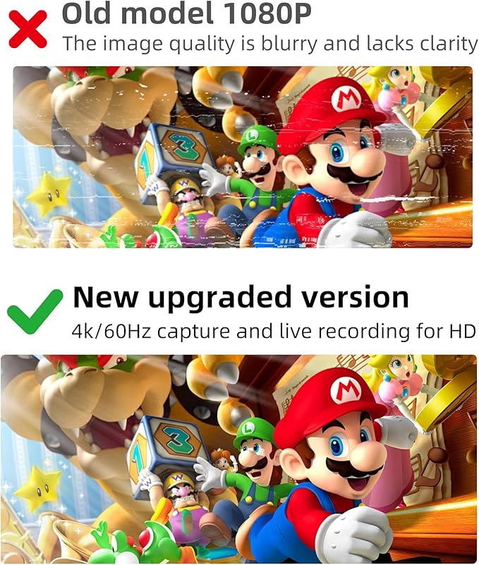HDMI Video Capture Card Compatible with Nintendo Switch 2, Mobile Phones, and PC Devices Features a PD 100W Charging Port Supports 4K60Hz Video Capture for Gaming livestreaming and Recording