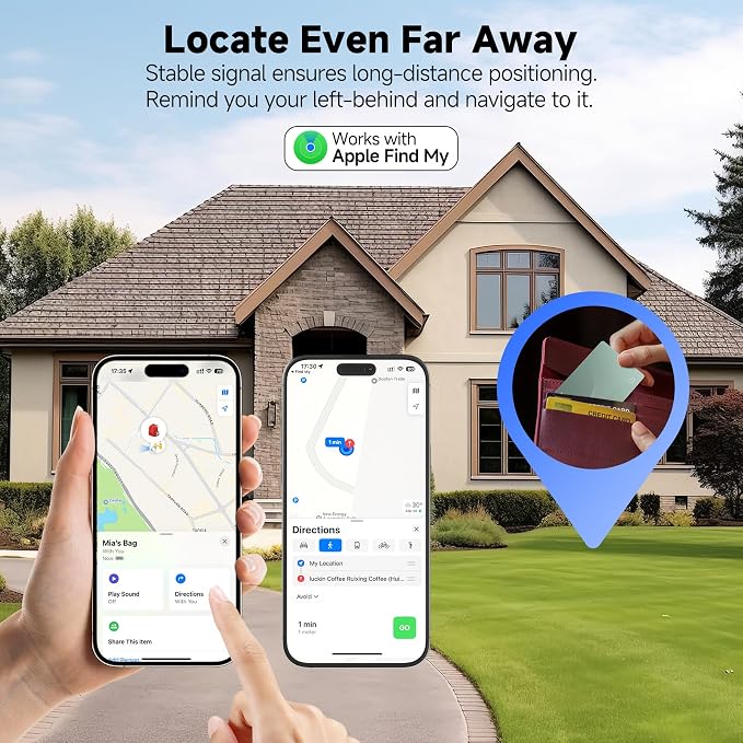 2026 [Apple MFi Certified] (iOS Only) Wallet Tracker Card, Rechargeable Thin Finder, Works with Apple Find My (iOS Only), Item Locator for Luggage Tags, Passports, Phone (Green, 1 Pack)