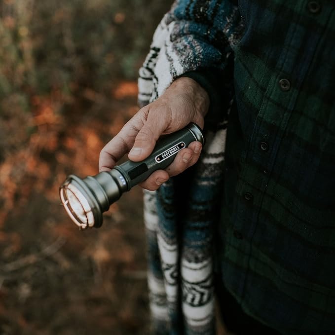 Barebones Vintage Flashlight - Slate Gray, USB Rechargeable LED Flashlight, 15-Hour Run Time, 170 Lumens, Compact and Durable, Water-Resistant Camping Gear and Hiking Accessory