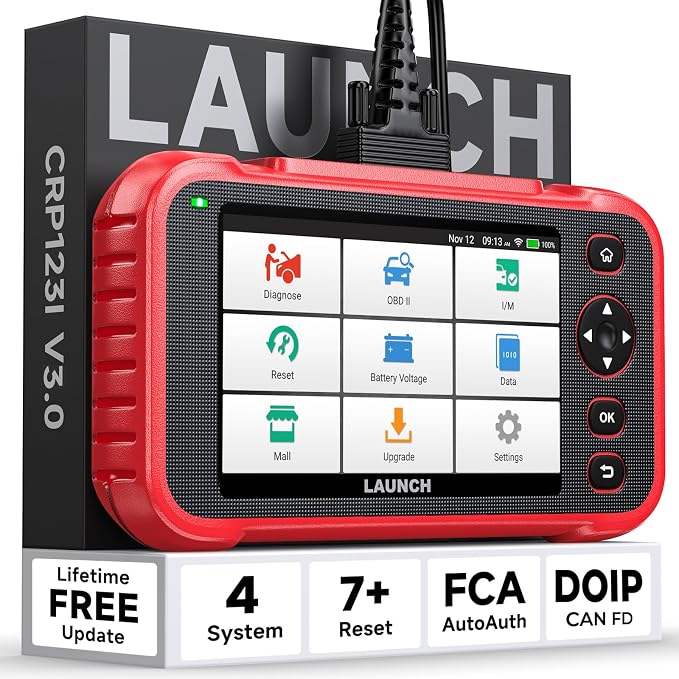 LAUNCH CRP123I V3.0 Elite OBD2 Scanner Diagnostic Tool with DOIP & CAN FD, 2026 New Code Reader for Cars and Trucks, Engine ABS SRS Transmission Car Scanner, Oil/EPB/DPF/SAS/Throttle Relearn