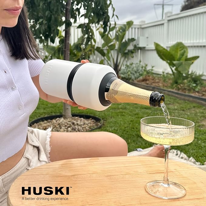 Huski Wine Chiller | Award Winning Iceless Design | Keeps Wine Cold up to 6 Hours | Next Generation Ice Bucket | Fits Some Champagne Bottles | for Wine Lovers (Pink)