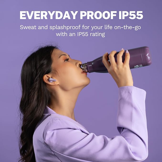 JLab, Go Pods ANC, True Wireless Earbuds, Active Noise Cancelling Bluetooth Earbuds, Lilac