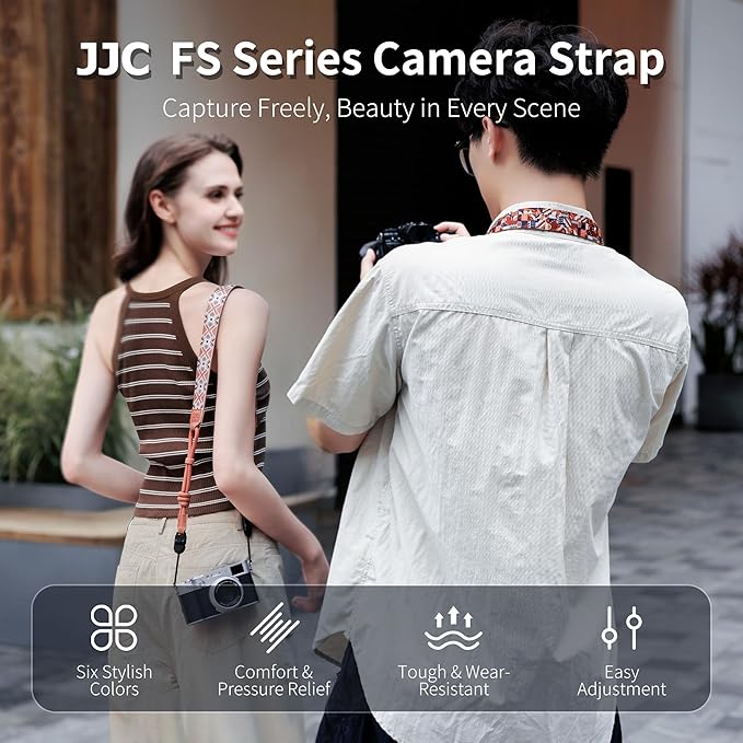 JJC Camera Neck Strap with Quick Release, 47-63" Adjustable Shoulder Sling Strap for Canon EOS R100 R50V R50 R6 Sony A7 V A7 IV A7R V A7C II Fujifilm X half X-E5 X-M5 X-T50 X-T30 III II - GeoVerdure